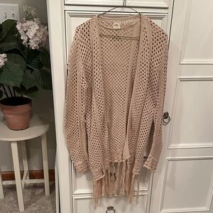 O'Neill Tan Open-Knit Cardigan